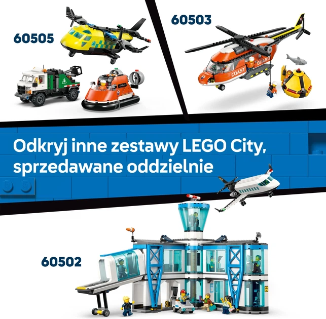 Zestaw klocków LEGO CITY Łódź ratunkowa i helikopter straży przybrzeżnej 742 elementów (60504) - obraz 8