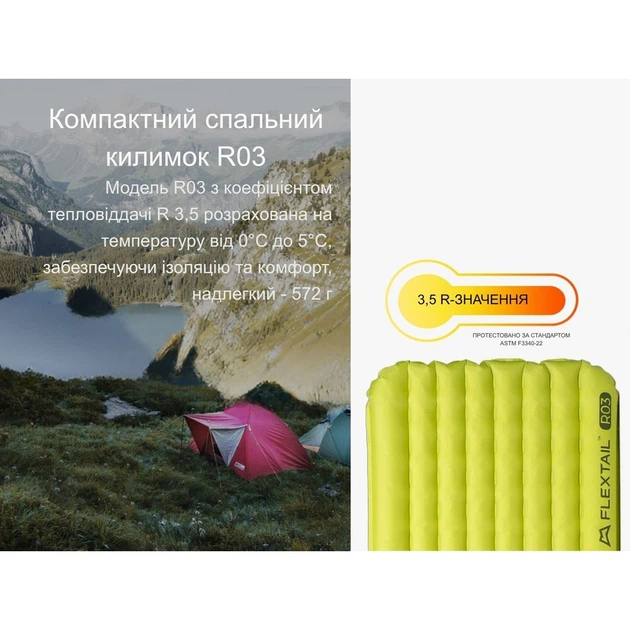 Килимок самонадувний Flextail Tiny Slleeping Pad R03 AVS, зелений - изображение 10