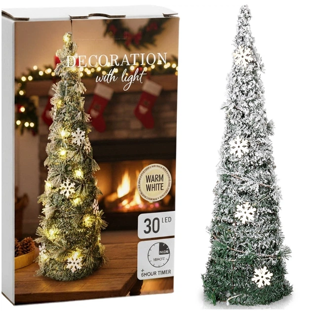 Świecąca figurka Home Styling Collection 839504 Choinka 30 LED 60 cm Zielona (8721037067256) - obraz 5