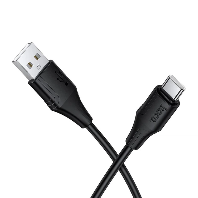 Кабель HOCO Type-C Bien silicone charging data cable X124 |1m, 3A| Black - Фото 1 Кабель HOCO Type-C Bien silicone charging data cable X124 |1m, 3A| Black - зображення 1