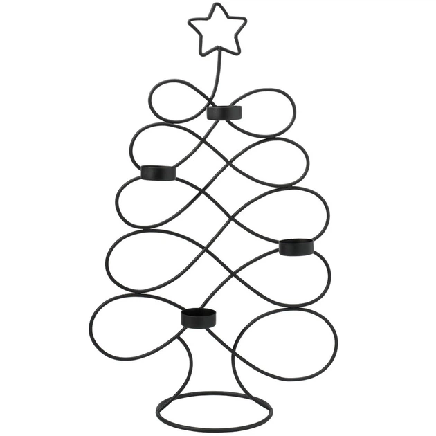 Świecznik Home Styling Collection 568156 Choinka metalowy 49 cm Czarny (8721037590129) - obraz 2