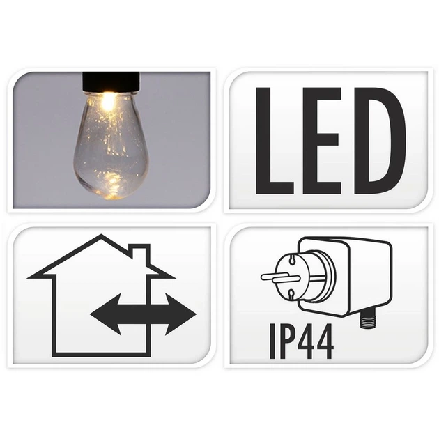 Гірлянда садова Vilde 841803 LED 12.5 м Тепла Біла (8719202528312) - зображення 8