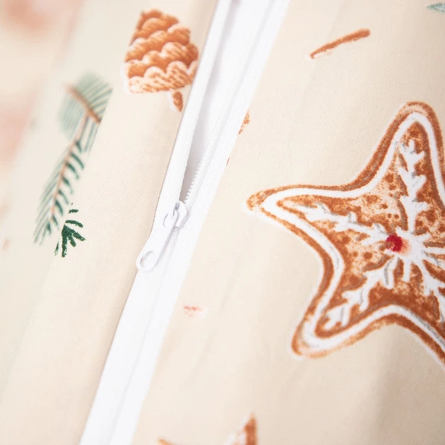 Комплект постільної білизни Homla Rosemary Підковдра 160 x 200 см + 2 наволочки на подушки 70 x 80 см зі святковим візерунком бежевий (5904183858470) - зображення 4