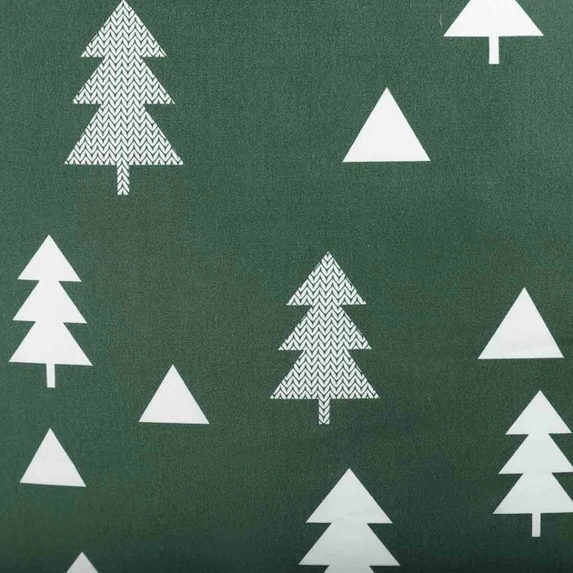 Комплект постільної білизни Homla Pema Підковдра 160 x 200 см + 2 наволочки на подушки 70 x 80 см зі святковим візерунком зелений (5902869986127) - зображення 4