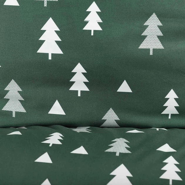 Комплект постільної білизни Homla Pema Підковдра 160 x 200 см + 2 наволочки на подушки 70 x 80 см зі святковим візерунком зелений (5902869986127) - зображення 8