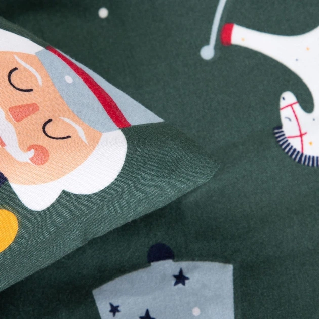 Комплект постільної білизни Homla Aitona Підковдра 160 x 200 см + 2 наволочки на подушки 70 x 80 см зі святковим візерунком зелений (5906496712999) - зображення 3