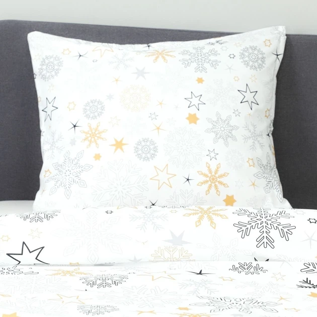 Komplet pościeli Homla Floco Poszewka na kołdrę 200 x 220 cm + 2 poszewki na poduszki 70 x 80 cm ze świątecznym wzorem Biały (5904183829586) - obraz 4