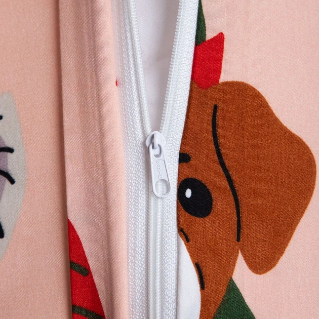 Komplet pościeli Homla Mirth Poszewka na kołdrę 160 x 200 cm + 2 poszewki na poduszki 70 x 80 cm ze świątecznym wzorem Beżowy (5906496700347) - obraz 4