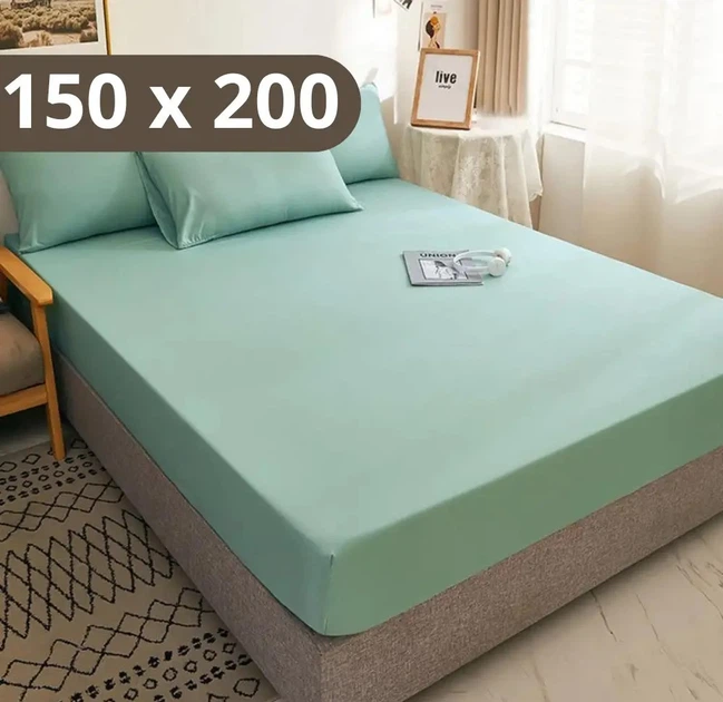 Простыня на резинке Softable Fabric 150×200 + 2 наволочки , мятный— мягкая, плотная, комфортная (KT7006042) - Фото 1 Простыня на резинке Softable Fabric 150×200 + 2 наволочки , мятный— мягкая, плотная, комфортная (KT7006042) - изображение 1