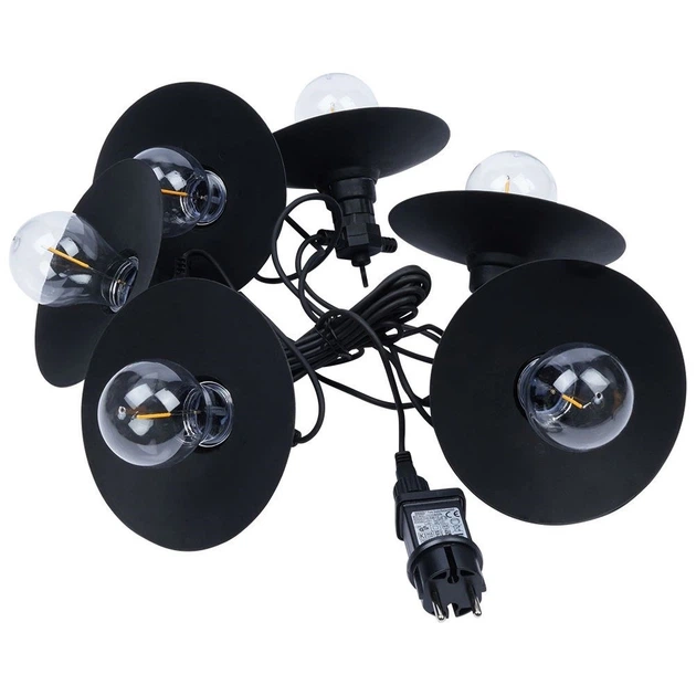 Гірлянда садова Vilde 339380-W1 лампи з абажуром LED 5.5 м Тепла Біла (5904316457235) - зображення 4