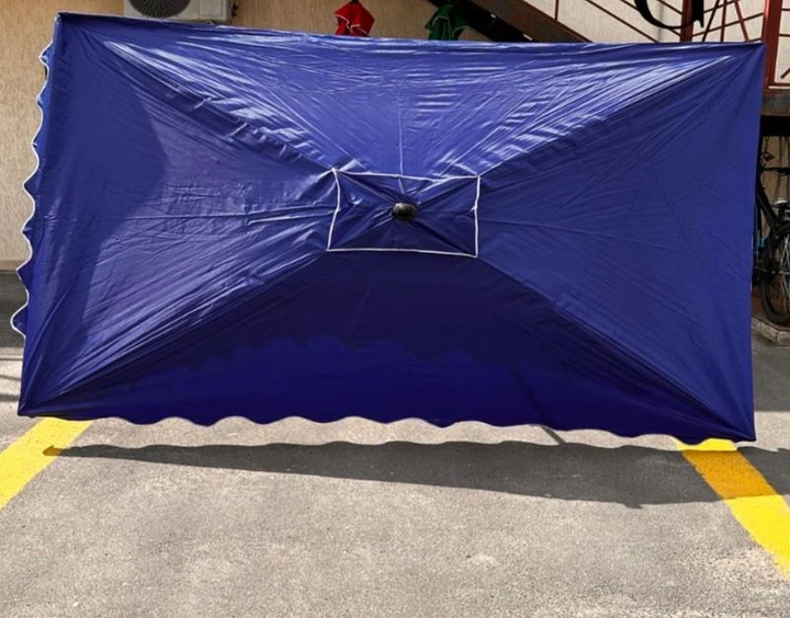 Торговый прямоугольный зонтик 2.6×3.6 м с клапаном и чехлом, синий - изображение 13