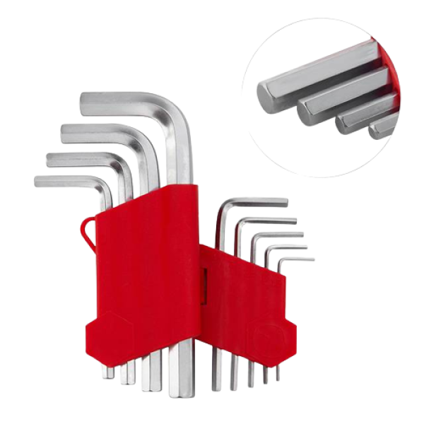 Набір ключів шестигранних INTERTOOL 9шт, короткі 1.5-10мм, CrV (32481) - зображення 2