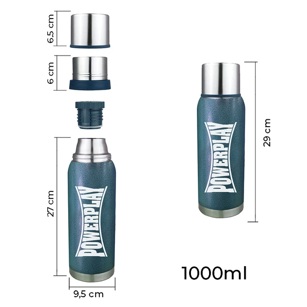 Термос PowerPlay 9001 1000 мл Синий (PP_9001_1000ml_Blue) - изображение 5