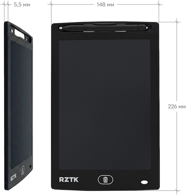 Детский планшет для рисования RZTK Art Board 8.5" со стилусом LCD Black (LCD-85B) - Фото 12 Детский планшет для рисования RZTK Art Board 8.5" со стилусом LCD Black (LCD-85B) - изображение 12