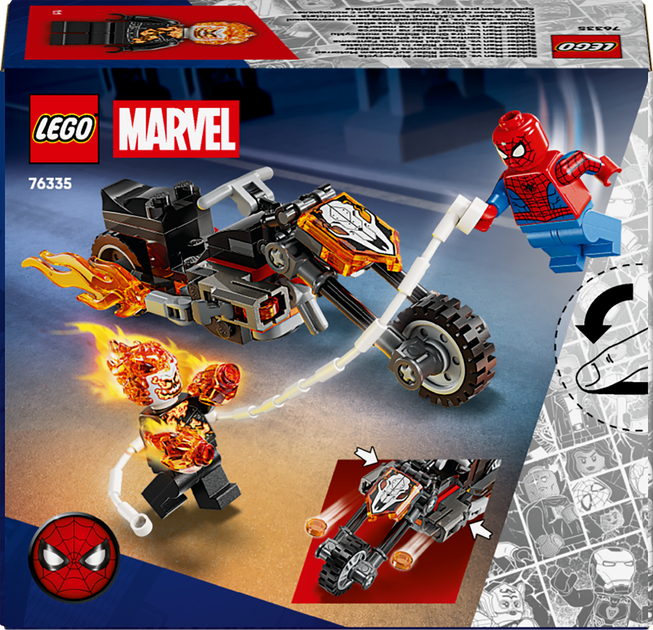 Zestaw klocków LEGO Super Heroes Marvel Spider-Man kontra Ghost Rider na motocyklu 72 elementy (76335) - obraz 9