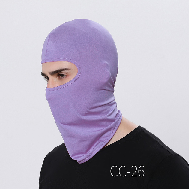 Балаклава спортивная из эластичной лайкры – светло фиолетовый - Фото 1 Балаклава спортивная из эластичной лайкры – светло фиолетовый - изображение 1