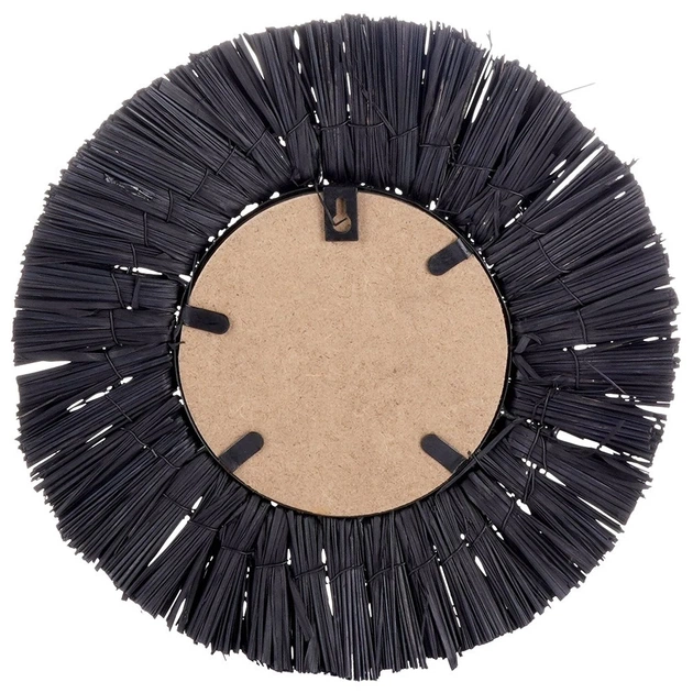 Lustro ścienne Home Styling Collection 569755 Okrągłe w stylu Boho 32 cm Czarne (8720573499668) - obraz 3