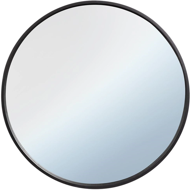 Lustro ścienne Vilde 569290 Okrągłe drewniane 50 cm Czarne (5904316404420) - obraz 1