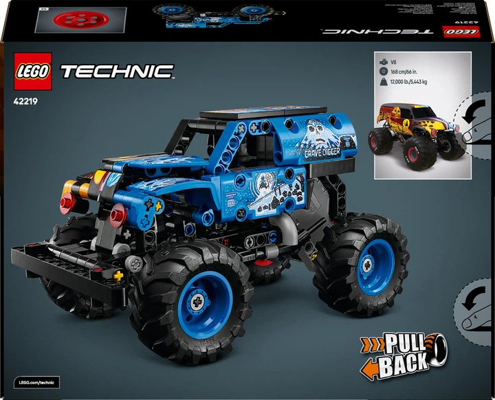 Zestaw klocków LEGO Technic Monster Jam Grave Digger Ogień i lód 263 elementy (42219) - obraz 6