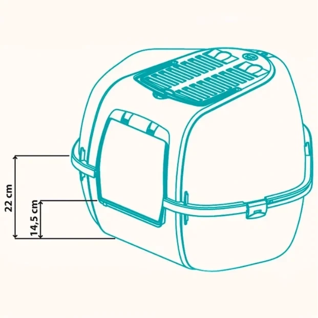Закритий кутовий туалет для кішок Ferplast Mika 57.5х51.5х42 см Чорний (72038099) - зображення 3