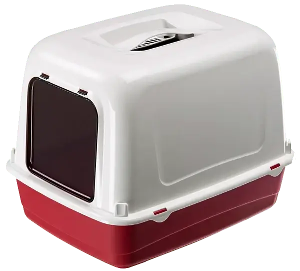 Закритий туалет для кішок Ferplast Ariel 10 Home 47х36х35 см Червоний (72068099) - зображення 5