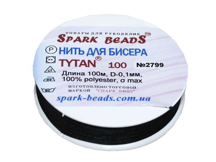 Нитки FROM FACTORY NSC для бисера TYTAN черные №2500/0.1мм/100м - изображение 2