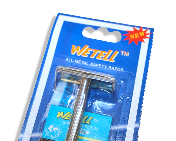 Станок FROM FACTORY SMS для бритья Wetell металлический на планшете с лезвием 9см - изображение 2