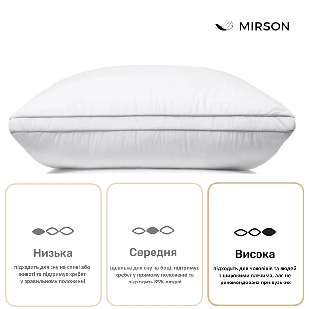 Подушка пуховая MirSon Luxury Exclusive 153 упругая 50x70 см (2200000007094) - изображение 4