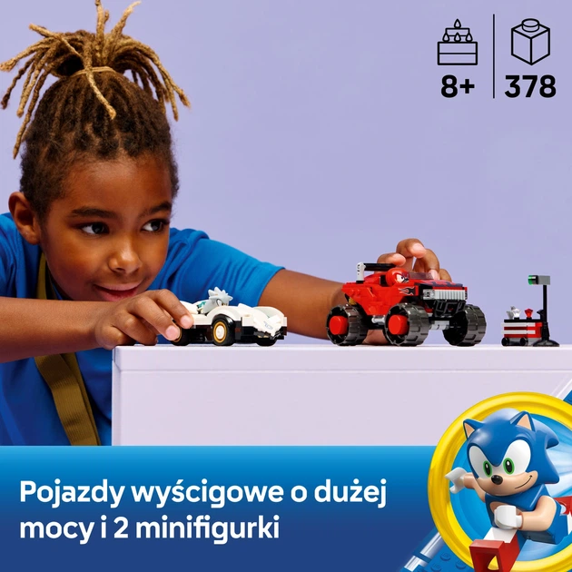 Конструктор LEGO Sonic the Hedgehog Автомобіль Сільвера vs. монстр вантажівки Наклза 378 елементів (77118) - зображення 3
