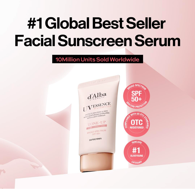 Сонцезахисний крем SPF50+ для обличчя Тонуючий PA++++ d'Alba - Waterfull Tone-Up Sun Cream - 50ml - зображення 3