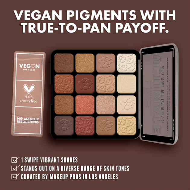 Палетка теней для век NYX Professional Makeup Ultimate Shadow Palette Warm Neutrals, 16 оттенков - 0.8g - Фото 2 Палетка теней для век NYX Professional Makeup Ultimate Shadow Palette Warm Neutrals, 16 оттенков - 0.8g - изображение 2