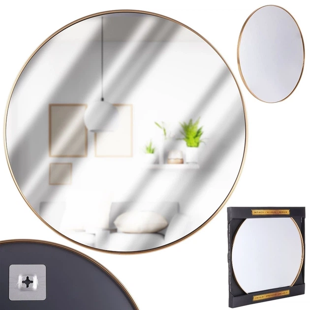 Настінне дзеркало Vilde 569762 Кругле 50 см Золотий (8721037618298) - зображення 7