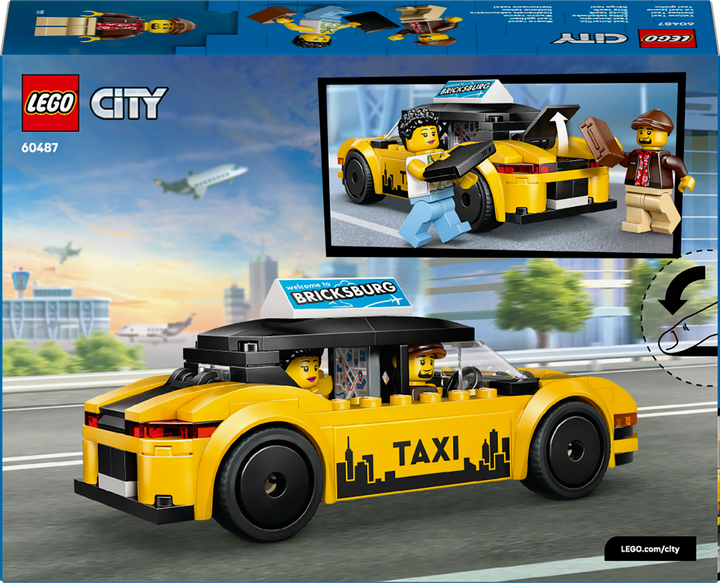 Конструктор LEGO CITY Желтое такси 122 элемента (60487) - изображение 9
