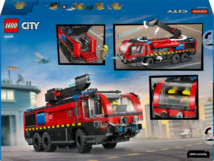 Конструктор LEGO CITY Пожарная машина для аэропорта 691 элемент (60499) - Фото 9 Конструктор LEGO CITY Пожарная машина для аэропорта 691 элемент (60499) - изображение 9