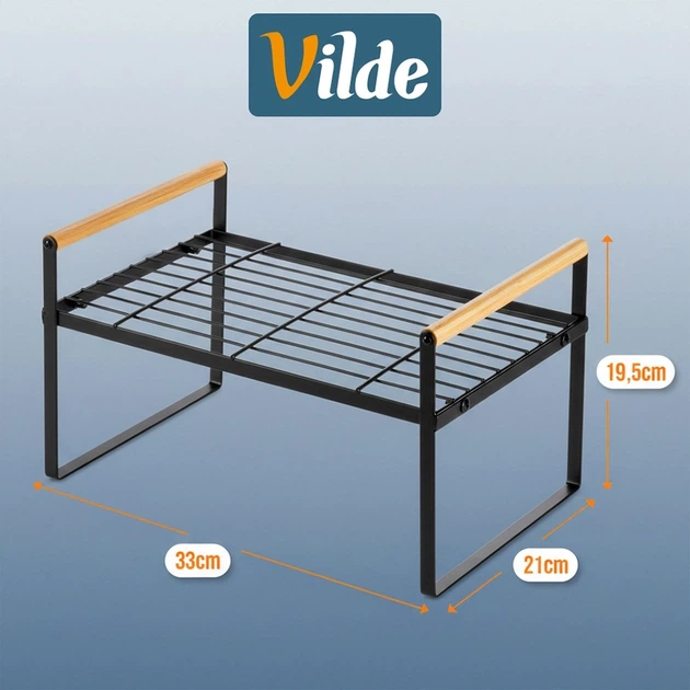 Półka kuchenna Vilde 229228 metalowa 33 x 21 x 19.5 cm Czarna (5904316497224) - obraz 5