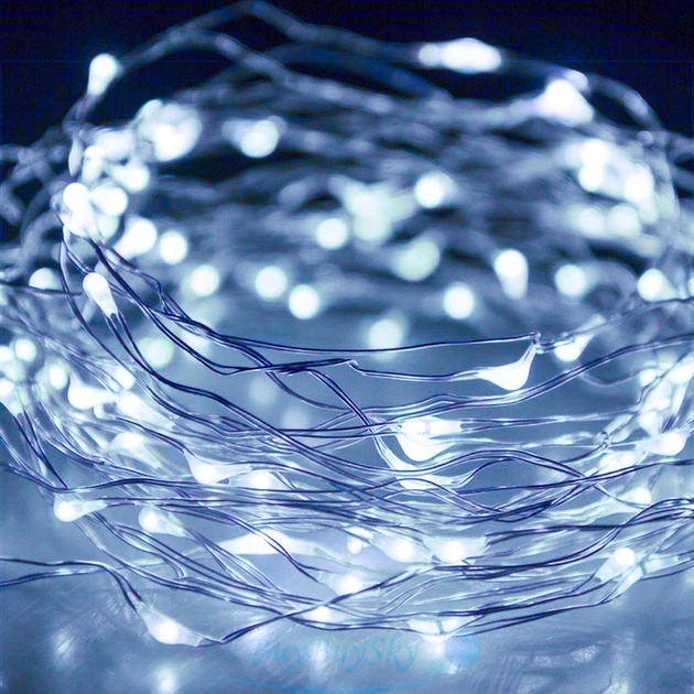 Гирлянда пробка Роса на батарейках, 2м, 20 LED, Холодный белый (батарейки в комплекте) - изображение 4