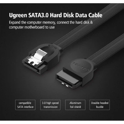 Кабель для передачи данных SATA 3 Data Cable 0.5m US217 Black Ugreen - Фото 5 Кабель для передачи данных SATA 3 Data Cable 0.5m US217 Black Ugreen - изображение 5