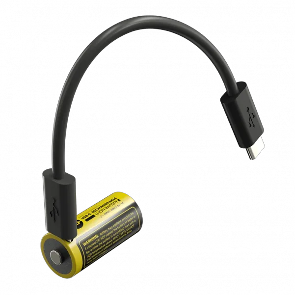 Акумулятор Li-Ion 16340 (RCR123A) Nitecore NL169R 950mAh 3.6V USB-C із захистом (Чорно-жовтий) HDSYR_499 - Фото 2 Акумулятор Li-Ion 16340 (RCR123A) Nitecore NL169R 950mAh 3.6V USB-C із захистом (Чорно-жовтий) HDSYR_499 - зображення 2