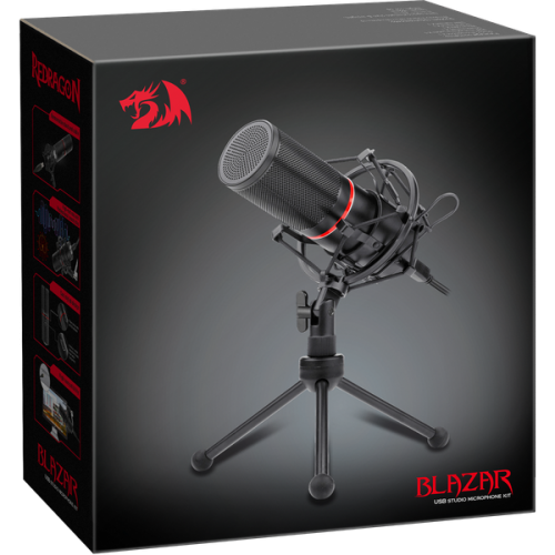 Стримовый микрофон Redragon Blazar GM300 (USB) металлический с подставкой кабель 1.7м HDSYR_3449 - Фото 8 Стримовый микрофон Redragon Blazar GM300 (USB) металлический с подставкой кабель 1.7м HDSYR_3449 - изображение 8