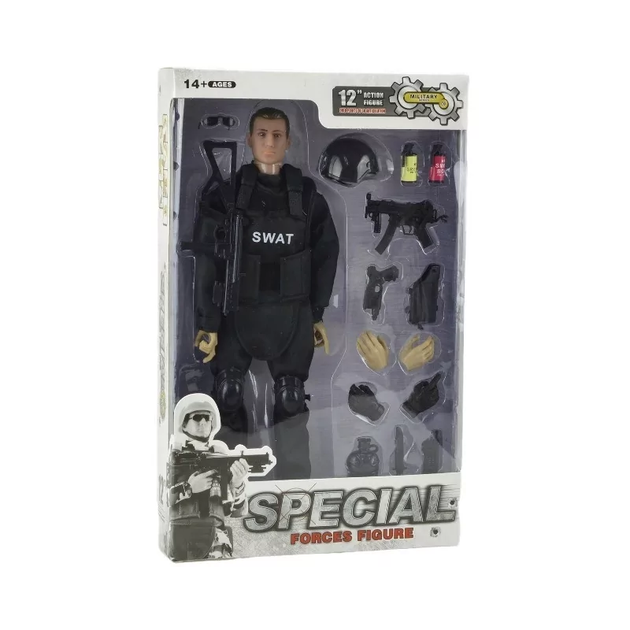 Детская игрушка солдат Swat 12 Action Figure пластиковая фигурка для мальчиков от 4 лет ролевые игры (VIL-O_33P) - изображение 3