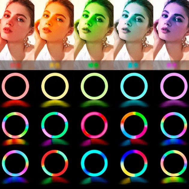 Світлодіодна кільцева лампа MJJ-30 LED RGB USB + тримач HDSYR_669 - зображення 5