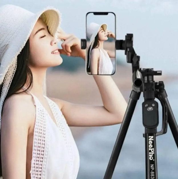 Штатив тренога NeePho NP-8830 черный для фотоаппарата и телефона с пультом и чехлом 155 см (LIV-S_11C) - изображение 4
