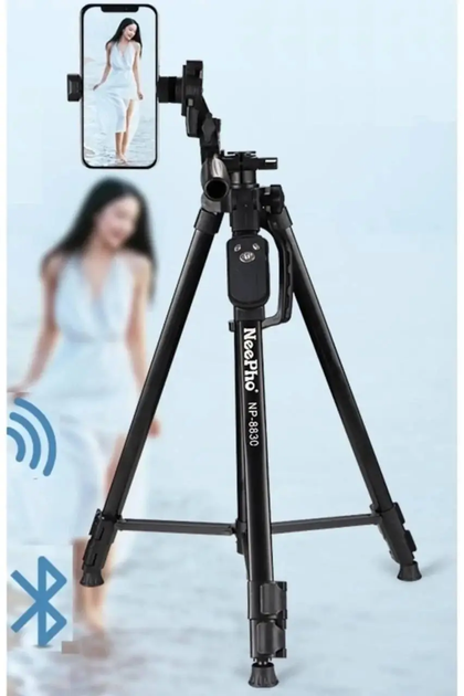 Штатив тренога NeePho NP-8830 черный для фотоаппарата и телефона с пультом и чехлом 155 см (LIV-S_11C) - изображение 6