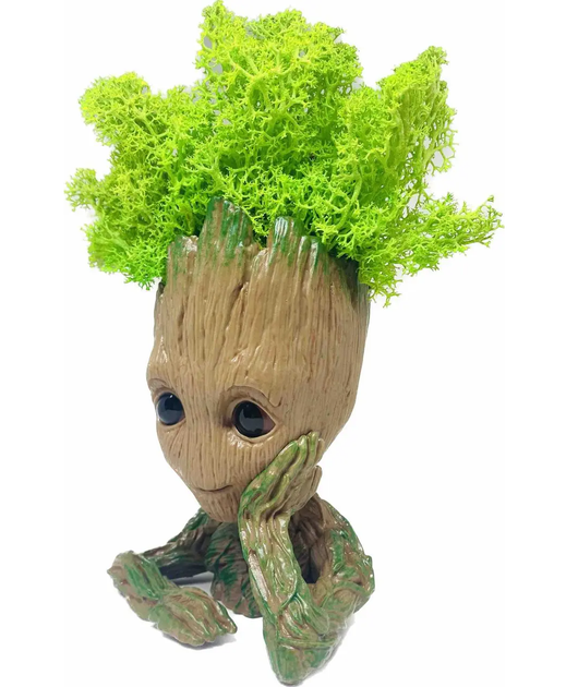 Кашпо со стабилизированным мхом Грут Groot G1 фигурное для декора интерьера напольное настольное бежевое (VIL-O_33P) - Фото 2 Кашпо со стабилизированным мхом Грут Groot G1 фигурное для декора интерьера напольное настольное бежевое (VIL-O_33P) - изображение 2