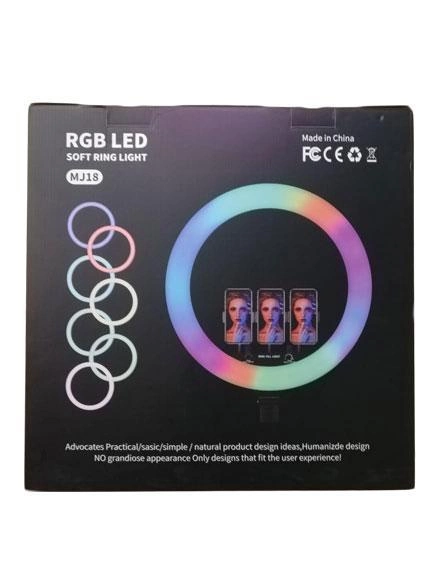 Кільцева світлодіодна Led лампа RGB-MJ-18 45см (Біле та кольорове світло) HDSYR_1999 - зображення 2