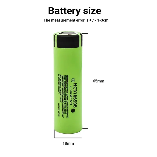 Промисловий Li-Ion акумулятор Panasonic NCR18650B 3400 mAh без захисту 18650 HDSYR_249 - зображення 4