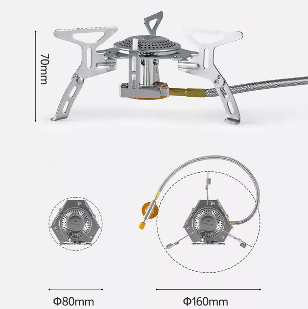 Газовая горелка Naturehike NH21RJ009 3000W Серый (1800957307) - Фото 8 Газовая горелка Naturehike NH21RJ009 3000W Серый (1800957307) - изображение 8