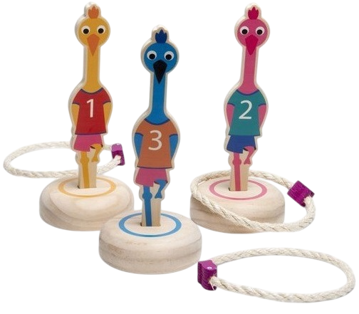 Zestaw do zabawy BS Toys Drewniana gra zręcznościowa Ptaszki Rzut obręczą do celu (8717775443827) - obraz 1