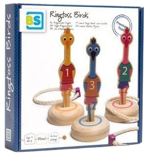Zestaw do zabawy BS Toys Drewniana gra zręcznościowa Ptaszki Rzut obręczą do celu (8717775443827) - obraz 3