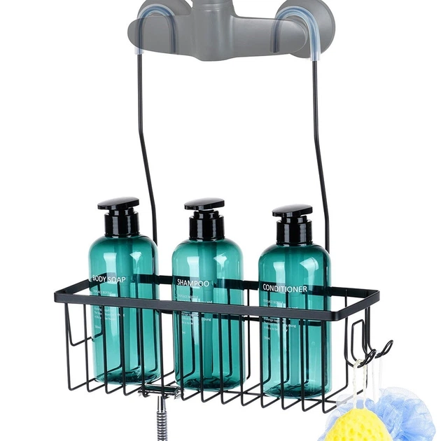 Półka łazienkowa Vilde 568038 zawieszana na baterii prysznicowej Czarna (5904316472375) - obraz 3